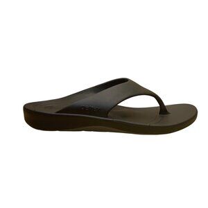Aetrex Men’s Black Maui Orthotic Flip Flops Slip-On Sandals Size 14